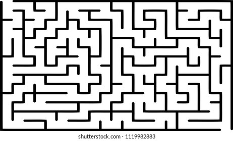 Labyrinth of medium complexity. Vector illustration of a maze. Abstract geometric background