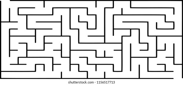 Labyrinth of medium complexity. Vector illustration of a maze. Abstract geometric background. The image format is suitable for printing on a mug.