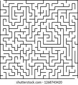 Labyrinth of medium complexity. Vector illustration of a maze.