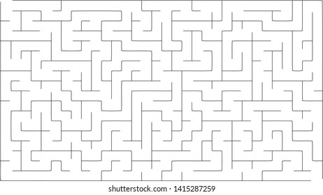 Labyrinth of medium complexity. Vector illustration of a maze. Abstract geometric background. Black and white pattern.