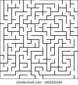 Labyrinth of medium complexity. Vector illustration of a maze. Black and white geometric pattern.