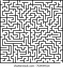 Labyrinth of medium complexity. Vector illustration of a maze