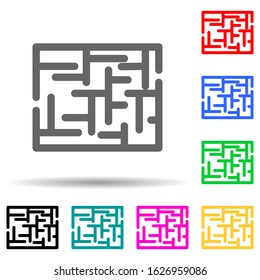 Labyrinth multi color style icon. Simple glyph, flat vector of chaos icons for ui and ux, website or mobile application