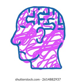 labyrinth neurosis doodle icon sketch vector. labyrinth neurosis sign. isolated symbol illustration