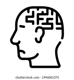 vector de icono de línea de neurosis laberíntica. signo de neurosis laberíntica. símbolo de contorno aislado ilustración negra