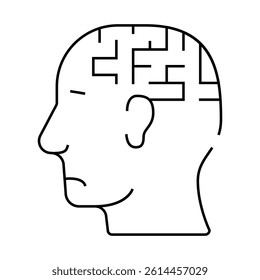 labyrinth neurosis line icon vector. labyrinth neurosis sign. isolated contour symbol black illustration
