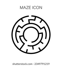 Labyrinth outline icon. line black labyrinth icon, simple element from editable concept. Maze design isolated stroke on white background. flat vector illustration