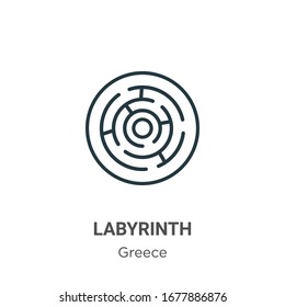 Labyrinth outline vector icon. Thin line black labyrinth icon, flat vector simple element illustration from editable greece concept isolated stroke on white background - Shutterstock ID 1677886876