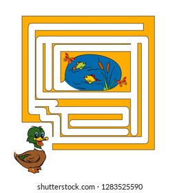 Labyrinth. Path. Maze for children. Assignments for preschoolers. Tasks. Education workbook. Vector illustration.
