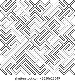 Labyrinth pattern icon. Seamless maze texture. Geometric lines Vector. Monochrome tiling background.