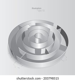 Labyrinth puzzle illustration building project