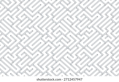 Labyrinth nahtlosen Hintergrund, 3D geometrische endlose Muster von Logik Labyrinth, isometrische Vektor dimensionalen kubischen Hintergrund.