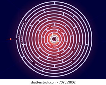 Labyrinth shape design element, halloween game