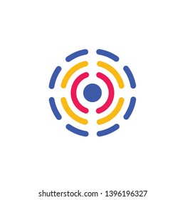 Labyrinth shape design element. The maze logo, flat vector illustration.