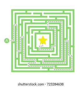 Labyrinth shape design element. One entrance, one destination and one right way to go. But many paths to deadlock.