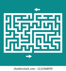 Labyrinth shape design element. Puzzle game pattern. Task for logic with response for books and magazines. Find right way