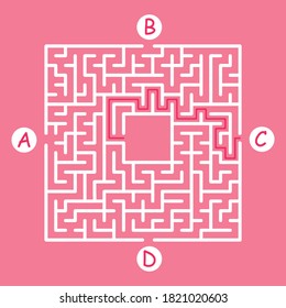 Labyrinth shape design element. Three entrance, one exit and one right way to go. But many paths to deadlock.