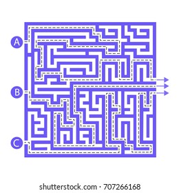 Labyrinth shape design element. Three entrance, three exit and three right way to go. But many paths to deadlock.