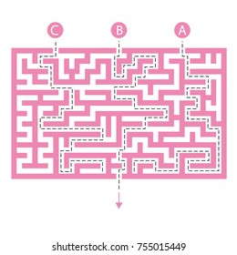 Labyrinth shape design element. Three entrance, one exit and one right way to go, but many paths to deadlock.