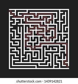 Labyrinth shape design element. Vector illustration.