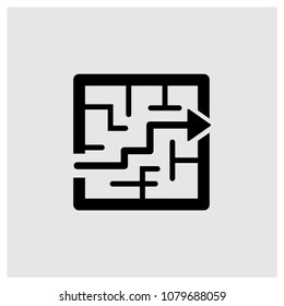 Labyrinth sign icon in trendy flat style isolated on grey background, arrow symbol vector illustration for web