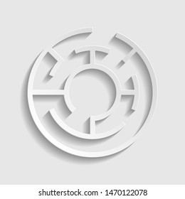Labyrinth sign. Paper style icon. Illustration.