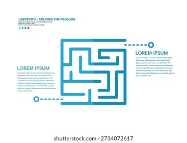 Labyrinth - solving the problem, infographic template vector illustration
