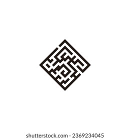 labyrinth, square, elegant geometric symbol simple logo vector