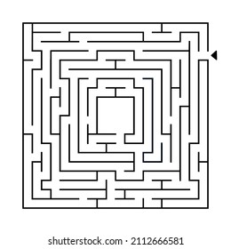 Labyrinth. Square maze.  Game for kids or adults. Sketch vector illustration
