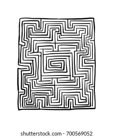 Labyrinth square, sketch for your design