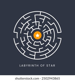 The labyrinth of star. Isolated Vector Illustration