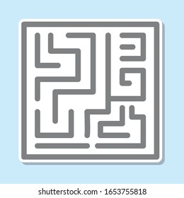 Icono de pegatina laberíntica. Línea delgada simple, contorno vectorial de iconos de mitología para ui y ux, sitio web o aplicación móvil