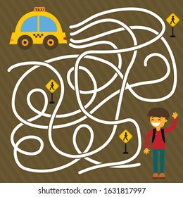 Labyrinth with the Taxi. Game for children