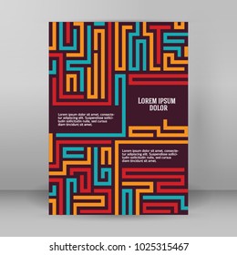 Labyrinth texture on color background. Abstract vector illustration EPS 10. Concept psychology, creative problem solving, logical thinking, study of human relations, Success concept in business maze