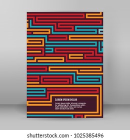 Labyrinth texture on color background. Abstract vector illustration EPS 10. Concept psychology, creative problem solving, logical thinking, study of human relations, Success concept in business maze