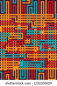 Labyrinth texture on color background. Abstract vector illustration EPS 10. Concept psychology, creative problem solving, logical thinking, study of human relations, Success concept in business maze