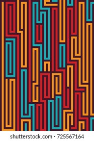 Labyrinth texture on color background. Abstract vector illustration EPS 10. Concept psychology, creative problem solving, logical thinking, study of human relations,
 Success concept in business maze 