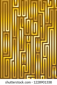Labyrinth texture and place for your text isolated on golden textured background. Abstract vector illustration EPS 10. Success concept in business maze & problem solving