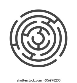 Labyrinth Thin Line Vector Icon. Flat icon isolated on the white background. Editable EPS file. Vector illustration.