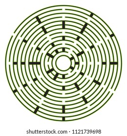 Labyrinth vector circle shape. Maze (labyrinth) game illustration