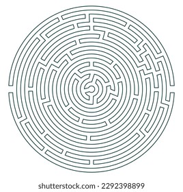 Labyrinth vector circle shape. Maze (labyrinth) game illustration