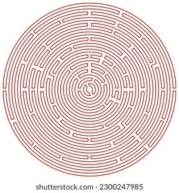 Labyrinth vector circle shape. Maze (labyrinth) game illustration