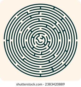 Labyrinth vector circle shape. Maze (labyrinth) game illustration