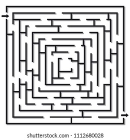 Labyrinth in vector. Labyrinth with entrance and exit. Find the exit concept. Vector illustration. Find the way