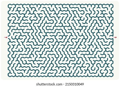 Labyrinth vector, with entry and exit arrows. Fun maze design.