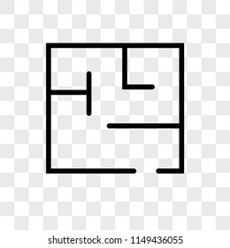 Labyrinth vector icon on transparent background, Labyrinth icon