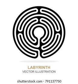 Labyrinth vector illustration, icon and background.