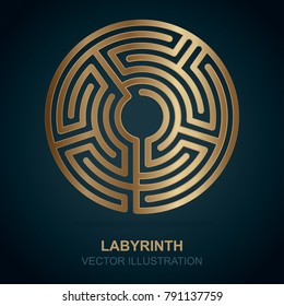 Labyrinth vector illustration, icon and background.