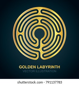 Labyrinth vector illustration, icon and background.