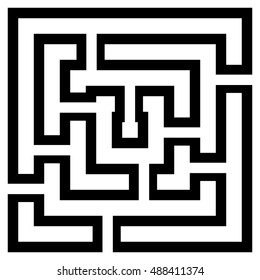 Labyrinth. Vector illustration of square maze 
